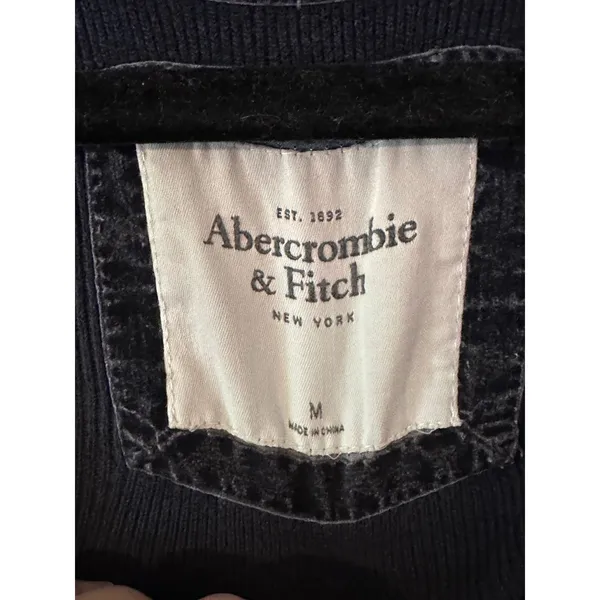 Abercrombie Fitch VTG Navy Blue Ribbed Button‎ Front Cardigan Sweater Preppy - Image 6
