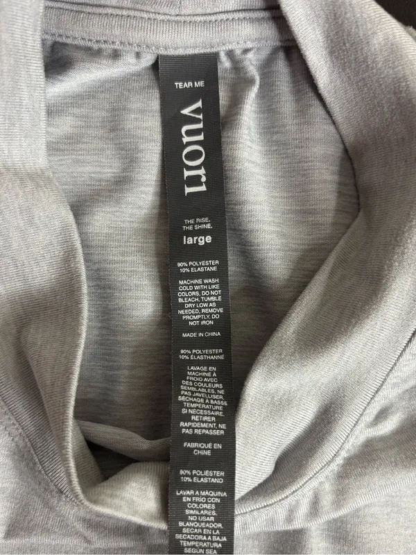 Vuori Long Sleeve Lux Crop Tee heather gray size large - Image 4