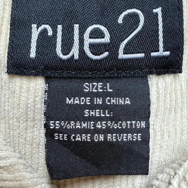 Y2K Rue21 Tan Corduroy Button Front Utility Jacket Womens Large‎ Cotton Academia - Image 4