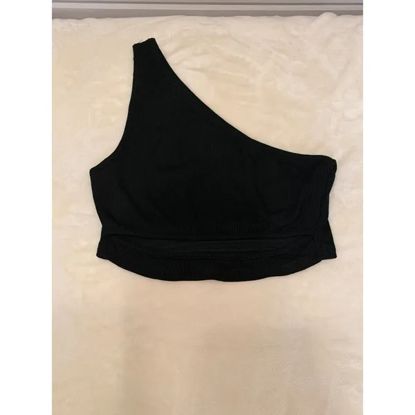WHITE FOX BOUTIQUE First Love Crop Top Black‎ Size M Medium NWT One Shoulder - Image 2