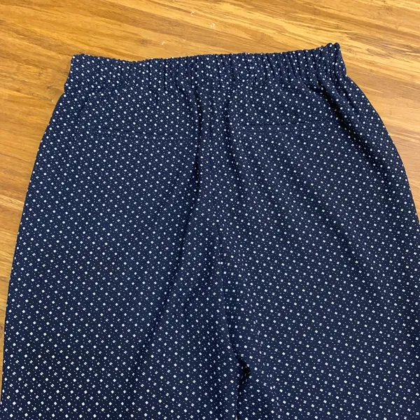 J. Crew Polka Dot Cropped Pants Womens‎ Size 10 Elastic Waist Career Casual Navy - Image 5