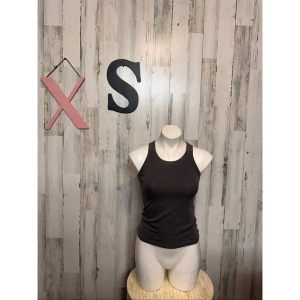 American Eagle Dark Grey Ribbed Tank Top Womens Size XS Extra Small Basic Cami - Image 6