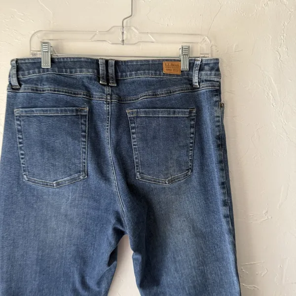 LL Bean Jeans Womens‎ 14 Classic Fit Straight Leg Mid Rise Stretch Denim Pants - Image 8