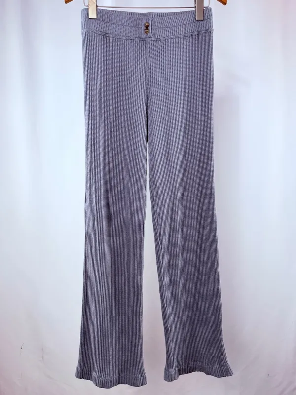 Faherty Legend Waffle Wide Leg Pant in Tradewinds Gray Size‎ Small - Image 4