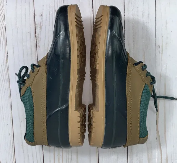 Vintage B.A. Sport weatherproof low top duck rain boots womens size 9 black/green/tan. Insoles of Dupont, Thermolite performance insulation - Image 8