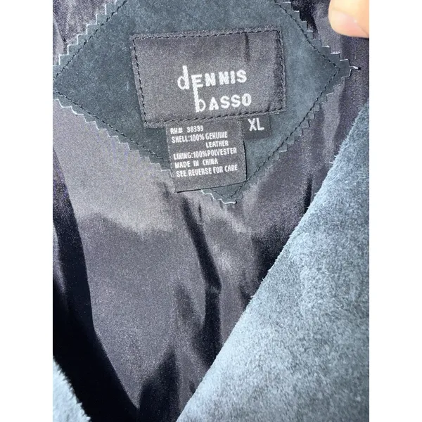 Dennis Basso Genuine‎ Leather Suede Black Blazer Jacket Women's XL - Image 4