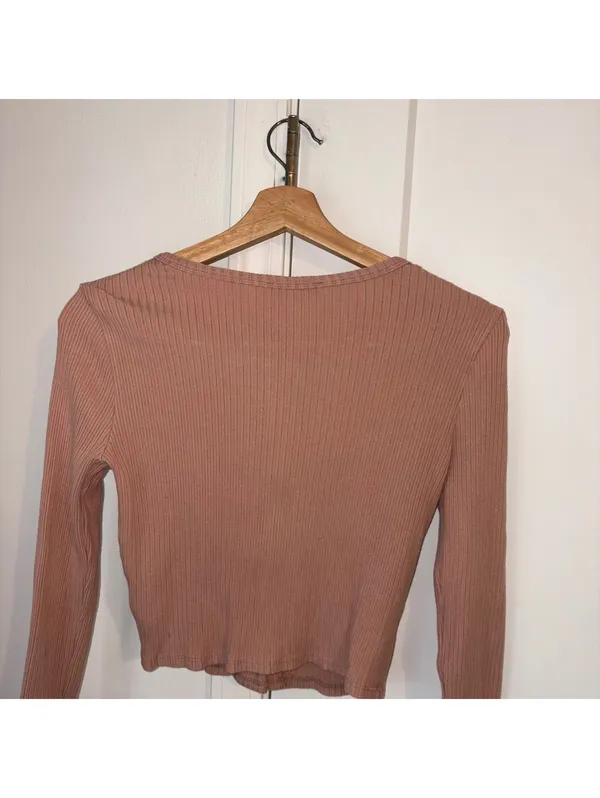 Reformation Jeans $148 Womans Small ribbed button-front crop top Summer Shirt - Image 6