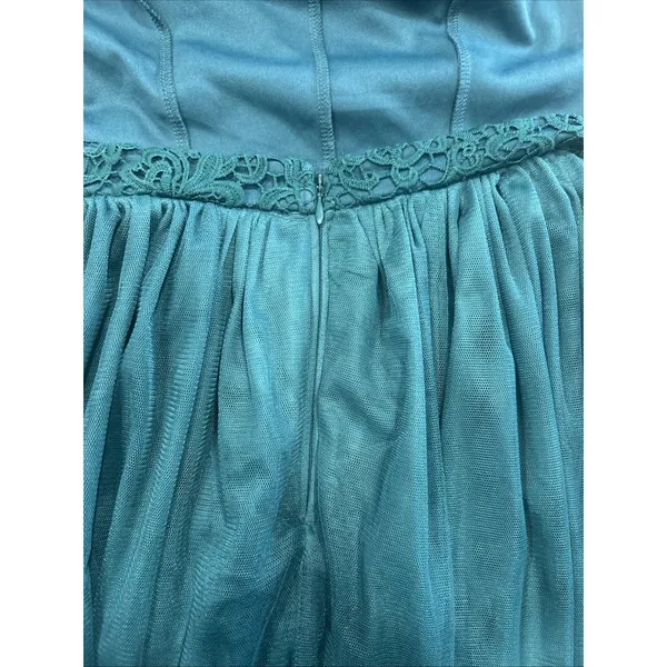 ASOS Women's‎ Teal Lace Halter Maxi Dress Open Back Tulle Formal Prom Size 4 - Image 5
