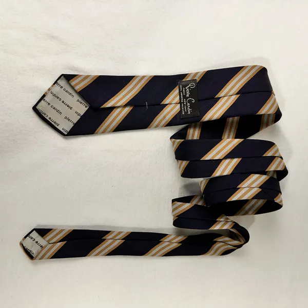 Pierre Cardin Tie Vintage Striped Necktie Blue Multicolor Classic Cravat - Image 3