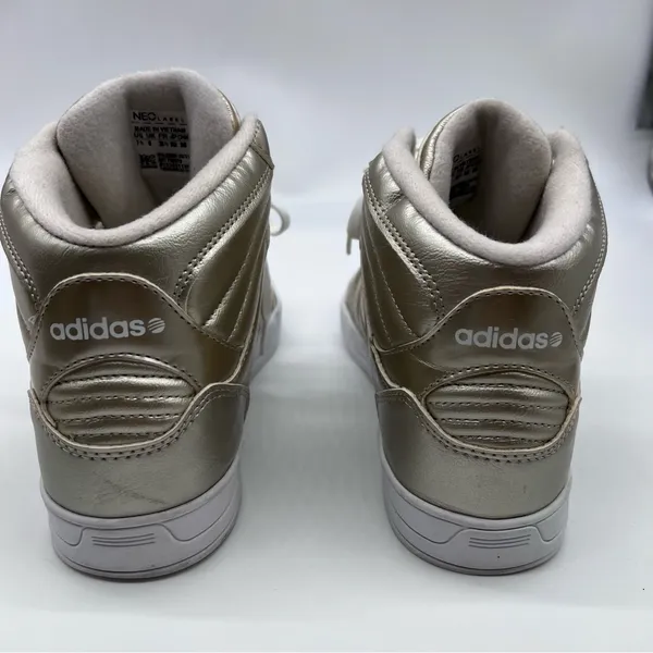 Adidas Neo Label Gold Metallic Leather Women’s High-Tops w/White Midsole-Sz 7.5 - Image 5
