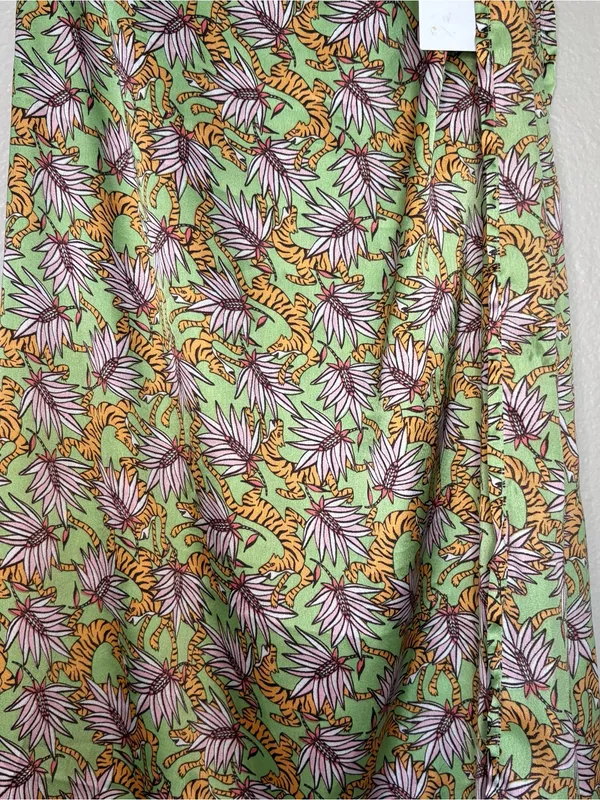 Compania fantastica Floral Green tie waistMaxi Skirt NWT summer boho tiger beach - Image 4