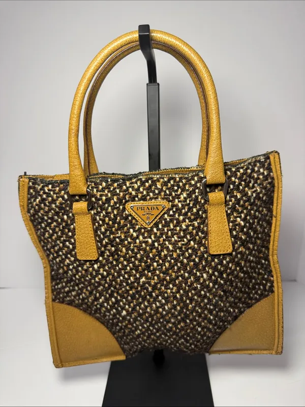 Prada Vintage “Stuoia Tweed” Mini Tote Bag - Image 2