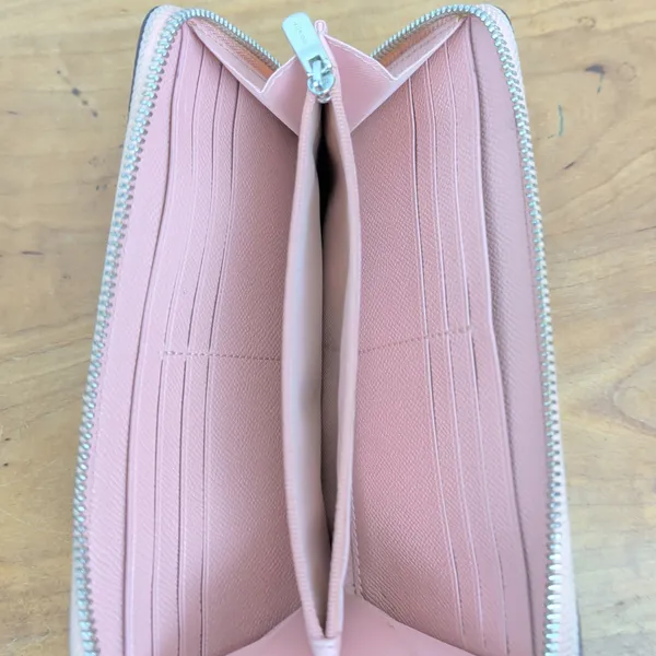Coach Pink Crossgrain Leather Zip Wallet - Image 9