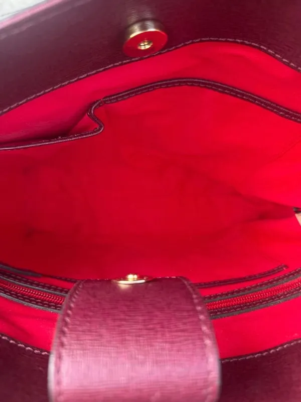 Dooney & Bourke Saffiano Hadley Tote in Cranberry - Image 4