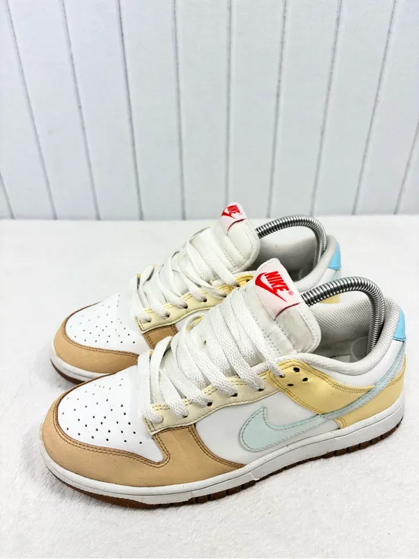Nike Women’s Dunk Low Next Nature Soft Yellow Aquarius Blue Size 8 - Image 2