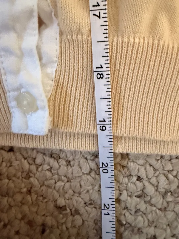 Lauren‎ Ralph Lauren Beige Cotton Cardigan Button Front Lightweight Sweater M - Image 7