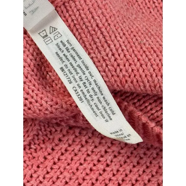 Aeropostale‎ Women's V-Neck Knit Sweater Coral Pink Cable Stitch Medium - Image 8