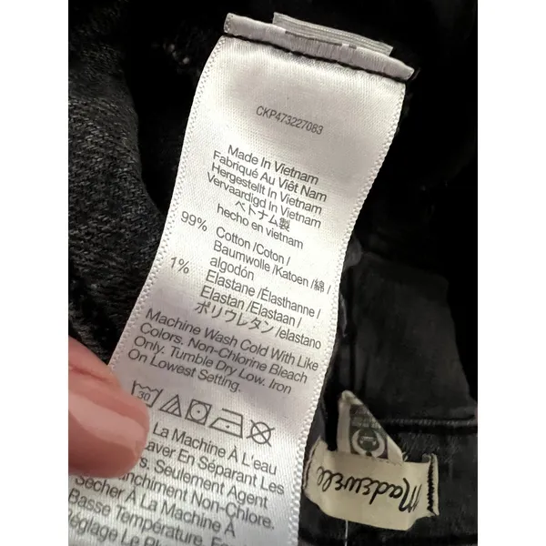 Madewell The Perfect Vintage Straight Jeans gray raw hem Size 29 DRM - Image 7