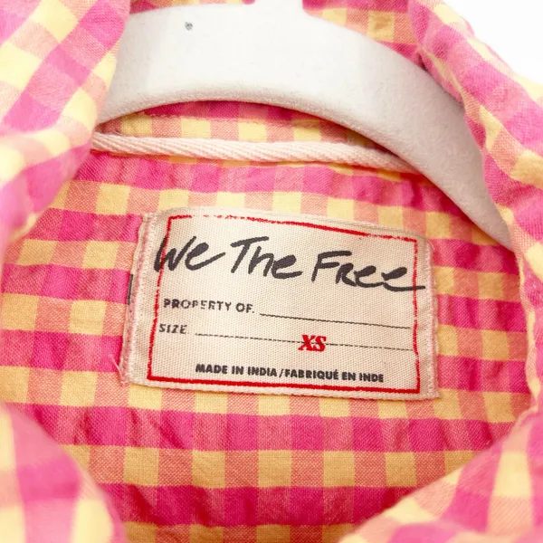 Free People FP We The Free Womens Boho High‎ Tide Button Down Gingham Shirt XS - Image 5
