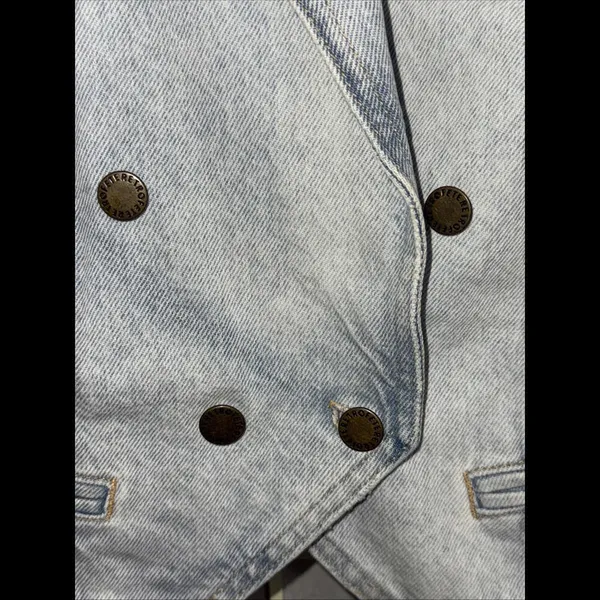 Revolve Retrofête Vivienne‎ Denim Distressed Preppy Designer Jacket SMALL - Image 2