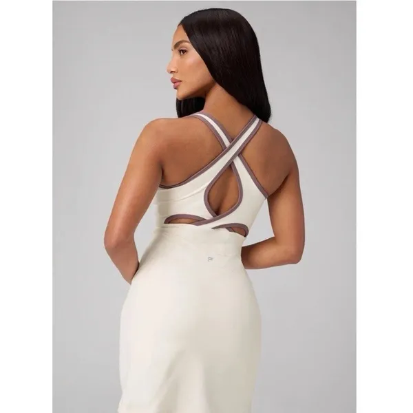 Fabletics Women's Define Performance Classic Mini Dress Bone Small NWT Brown - Image 3