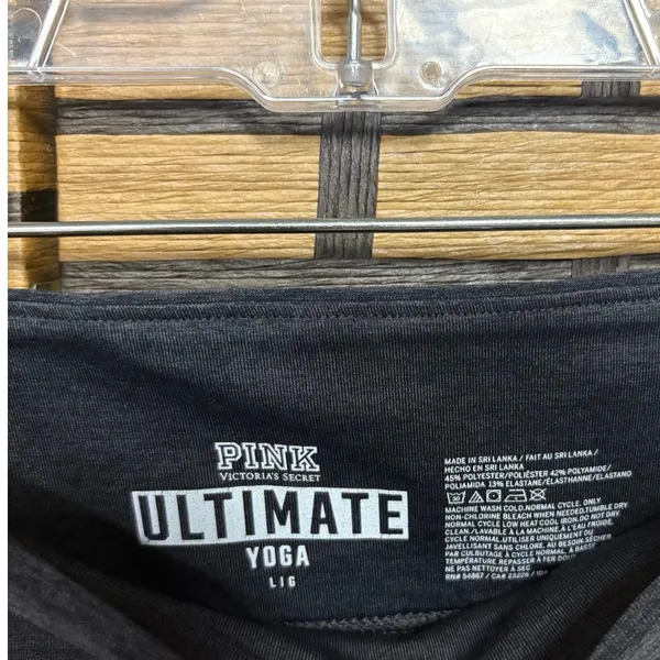 PINK Vicotrias Secret The Ultimate Yoga‎ Gray Crops Size Large - Image 4