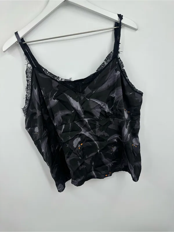 Halloween Black Bats Camisole Tank Top Size 3X Plus Size Goth Grunge V Neck - Image 4