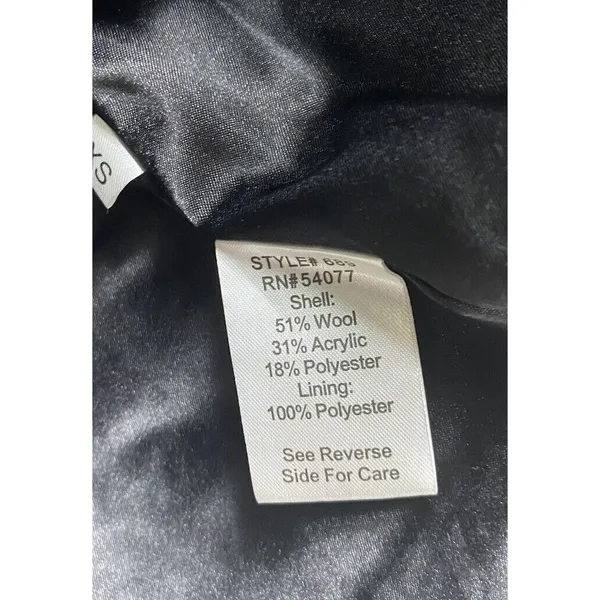 CAbi Women Blair Pea Coat Sz‎ XS Dark Blue Tweed Wool Blend Jacket Herringbone - Image 6