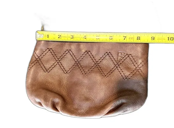 Vintage Eddie Bauer Brown Pebbled Leather East West Crossbody Bag Y2K Boho Purse - Image 5