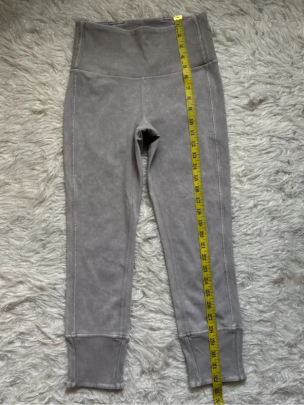 Lululemon Athletica Washed Gray Women’s Cropped High-Waist Leggings Size 4 - Image 6