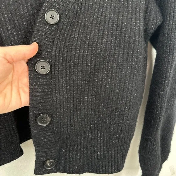 The Group‎ by Babaton Merino Wool Black Cropped V Neck Cardigan Luxe Lounge Cozy - Image 5