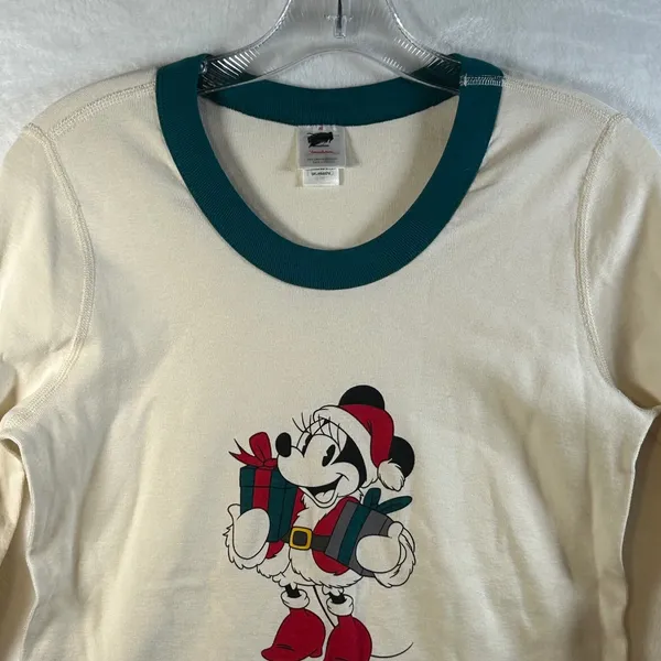 Disney Collection Hanna Andersson‎ Long Sleeve Minnie Mouse Christmas Top Size M - Image 2