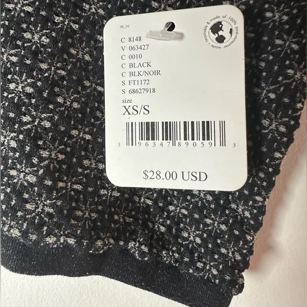 Free‎ People Intimately Black Patterned Knit Crop Top XS/S - Image 6