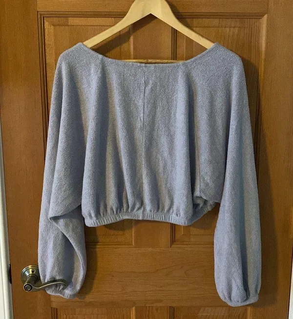 Urban Outfitters Out From Under Small Women's Lounge Purple Long Sleeve Crop Top - Image 4
