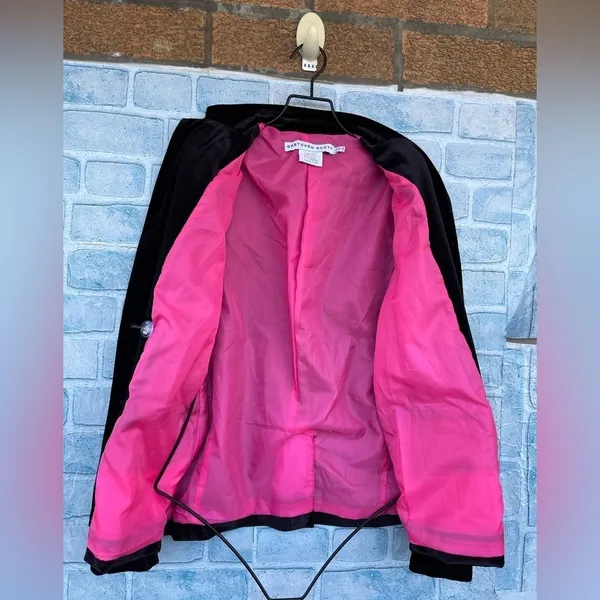 GRETCHEN SCOTT double breasted velvet blazer size small Black - Image 8