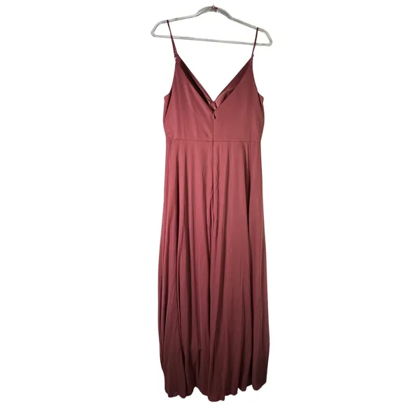 Azazie Evalin Chiffon Bridesmaid Dress Desert Rose Pink Size A14 Formal Maxi New - Image 2