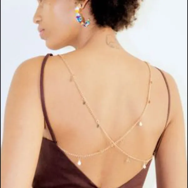 Zara DRAPED DRESS WITH JEWEL‎ CHAIN AT BACK - Image 8