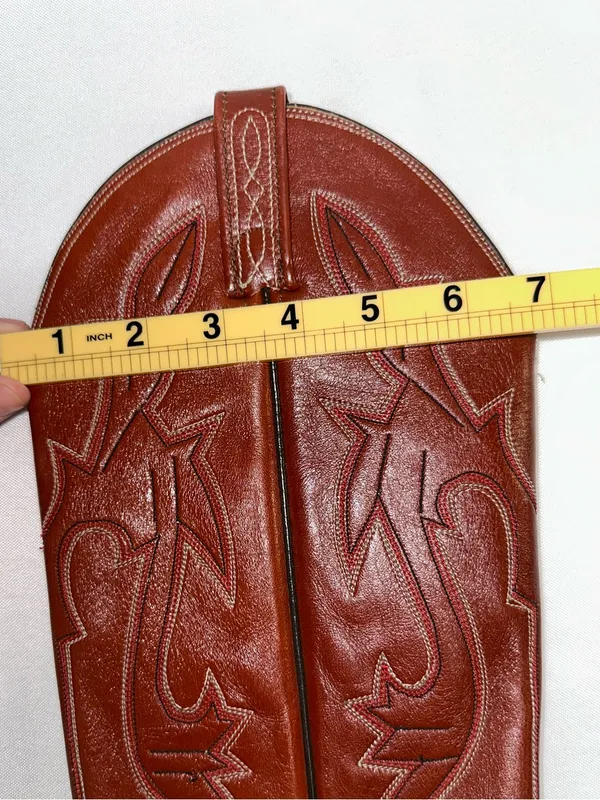 ⁠Dan Post Vintage Eel Skin Patchwork Western Boots Womens Size 5.5B Cognac - Image 12