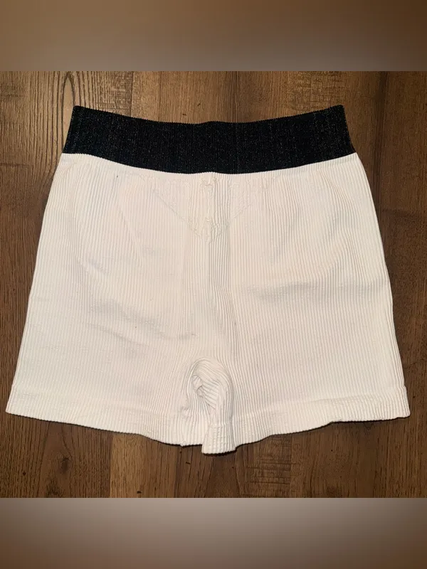 Free People Movement Happiness Runs Prajna‎ Shorts White Black Medium/Large - Image 2