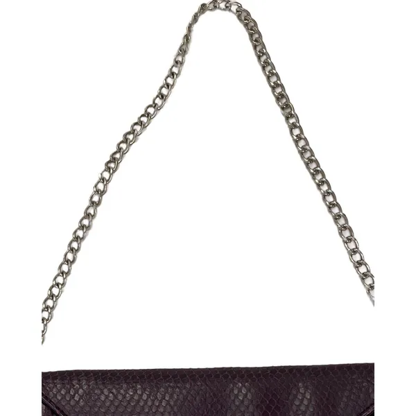 Jessica McClintock Purse Envelope Purple Formal Casual Chain Clutch Y2K Vintage - Image 6