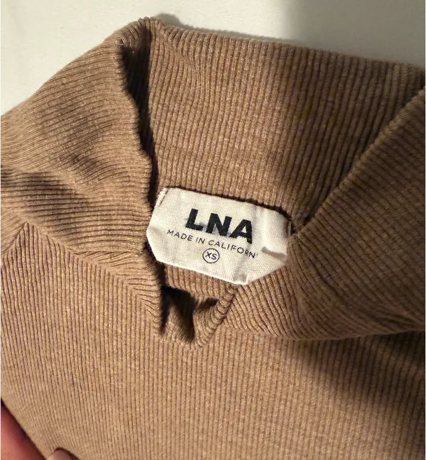 LNA Mockneck Long Ribbed Sleeve Top  - Image 2