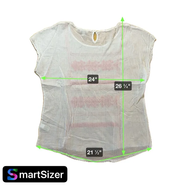 Sonoma Lifestyle Women's‎ L White Pink Embroidered Boho Top - Image 2