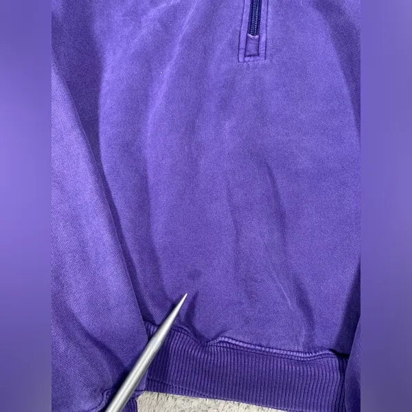 Fabletics Purple Quarter-Zip Sweatshirt large - Image 5