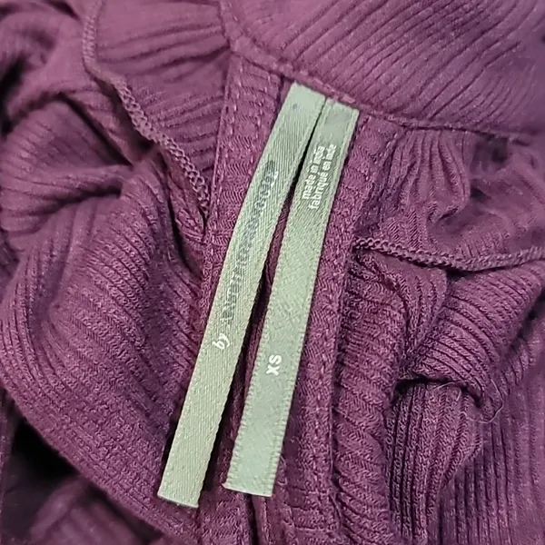 Anthropologie Deep V Ruffled Maxi Dress Adjustable Back Tie Dark Purple Size XS - Image 6