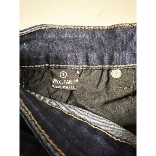 Wax Jean Size 1 Womens Juniors Blue Denim Skinny Stretch‎ Distressed Cuff - Image 9