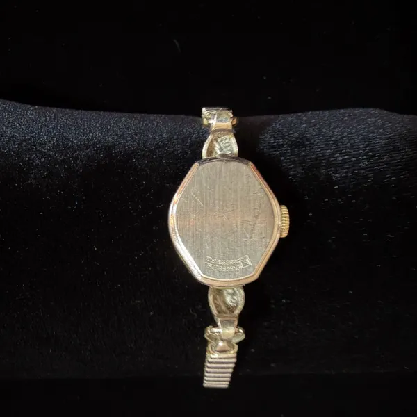 Vintage Baylor 17 Jewels Ladies Cocktail Watch 10K‎ RGP Bezel Untested Repair - Image 2