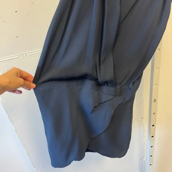 Mason by Barneys New York Navy 100% Silk Wrap Mini Dress Size 0 Party Cocktail - Image 4
