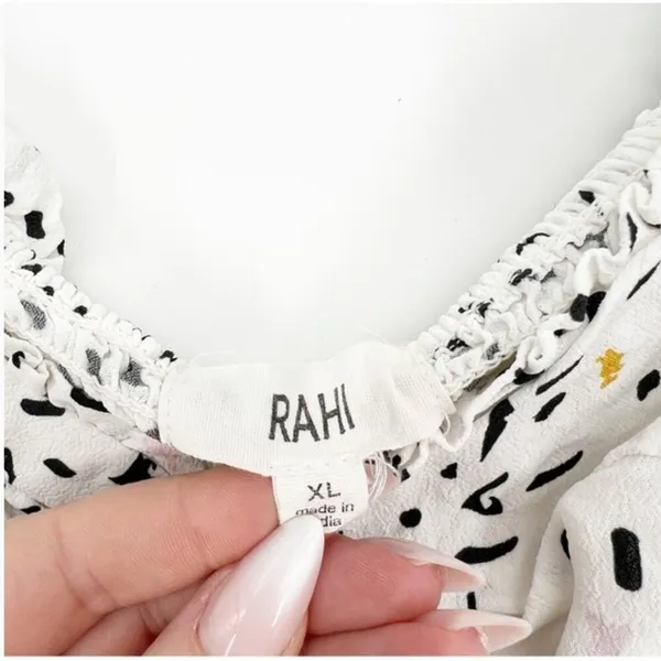 Anthropologie Rahi Confetti Print Puff Sleeve Mini Dress‎ Women's Size XL - Image 6