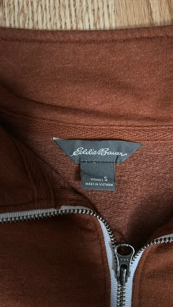 Eddie Bauer Burnt Orange Quarter Zip Up - Image 2