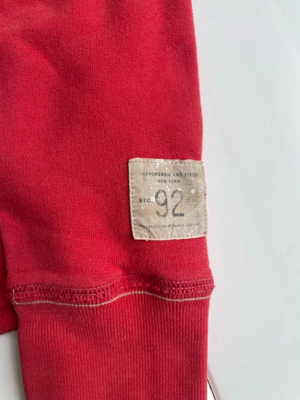 Vintage 90s Abercrombie & Fitch Red Hoodie, Size L - Image 3